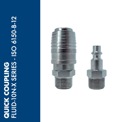 10NX - FLUID-10N-X series quick couplings ISO 6150-B-12 profile 