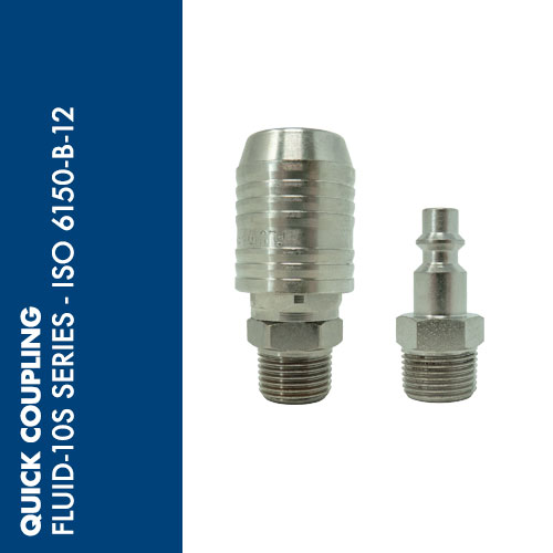 F10S - FLUID-10S safety series quick couplings - ISO 6150-B-12 profile 