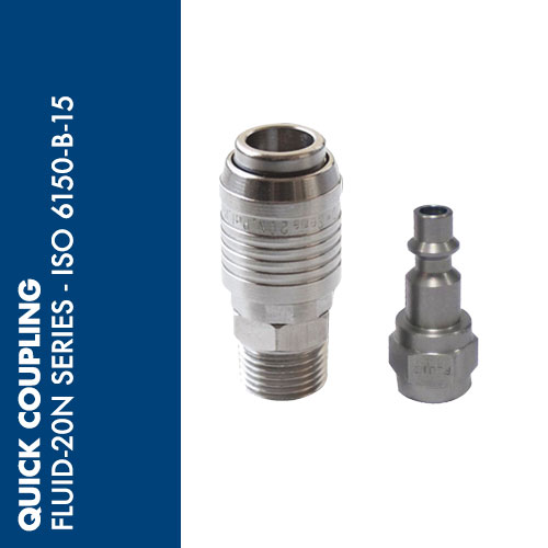 F20N - FLUID-20N series quick couplings - ISO 6150-B-15 profile 