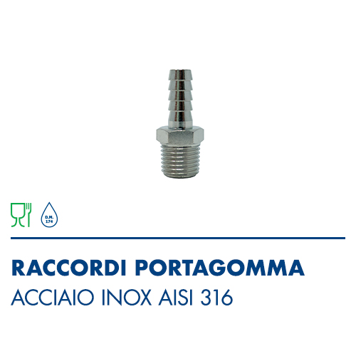 PGX6 - Raccordi portagomma Inox AISI 316 