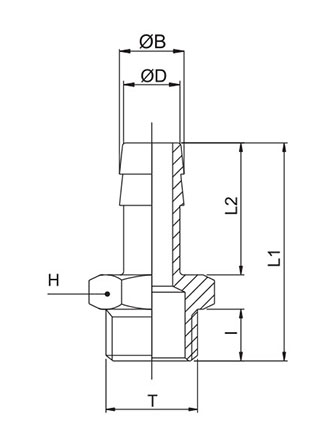 Disegno Tecnico 1165 Portagomma maschio cilindrico BSPP & metrico