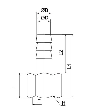 Disegno Tecnico 1170 Portagomma femmina cilindrico BSPP