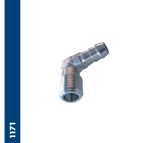 Male elbow barb connector BSPT thread