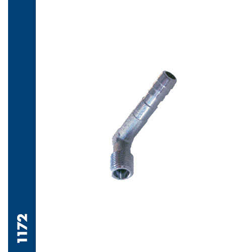 Immagine 1172 - Long male elbow barb connector BSPT thread