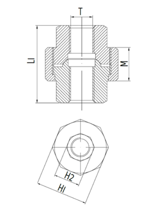 Disegno Tecnico 1425-P3 Manicotto femmina cilindrico BSPP microfuso