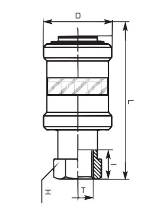 Disegno Tecnico 1610 Valvola a corsoio filetto cilindrico BSPP & metrico