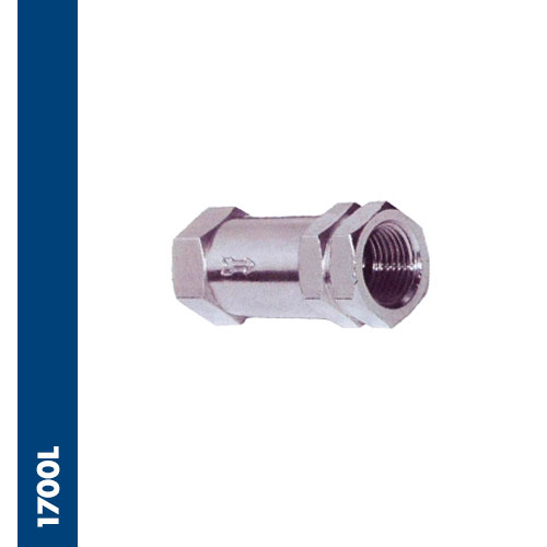 F/F check valve with ball BSPP & metric thread nickel brass PN 10