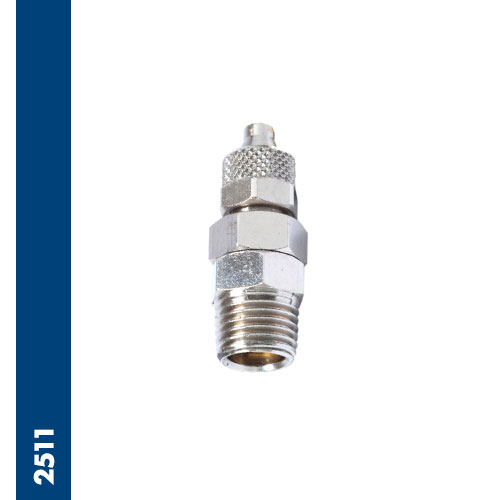 Swivel male connector BSPT thread