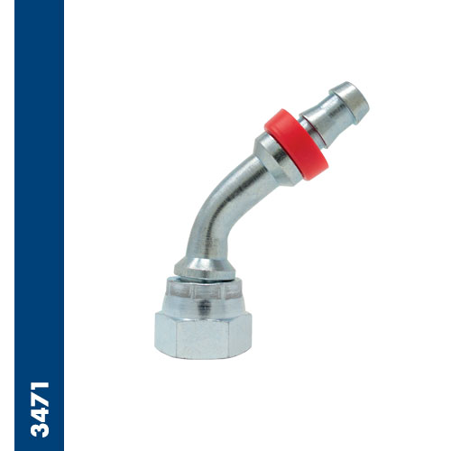 Immagine 3471 - Curva 45ºC sede ogiva 60º saldata cilindrica BSPP in acciaio per tubo autoserrante