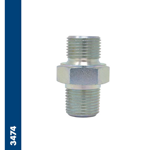 Immagine 3474 - Steel straight adapter BSPT/BSPP thread with ogival seat