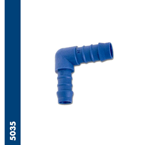 Reduced union elbow barb connector