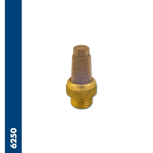 Immagine 6250 - Hexagonal head cone-shaped silencer of sinterized spherical bronze riveted on circular brass base