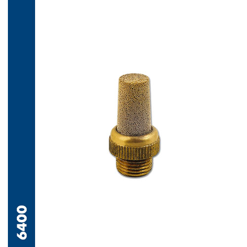 Immagine 6400 - Cone-shaped silencer of sinterized spherical bronze riveted on circular knurled brass base