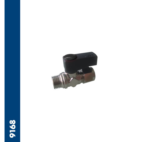 Micro ball valve M with ogive connection for copper or aluminium tube black lever