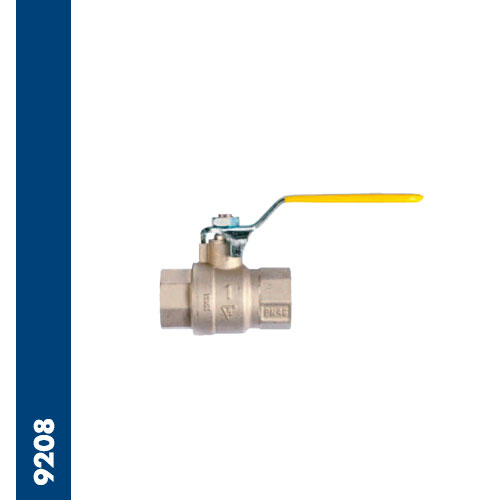Full bore universal ball valve for gas, threaded ends BSPP F/F - yellow lever