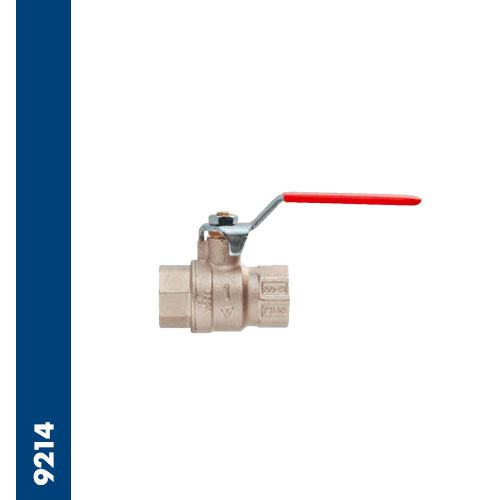 Lockable full bore universal ball valve, threaded ends BSPP F/F - red lever