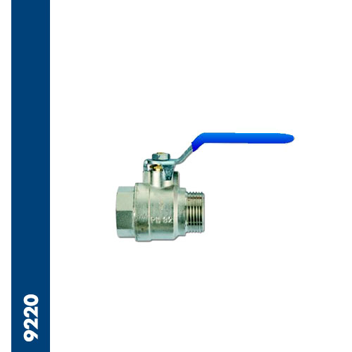 Full bore universal ball valve, threaded ends BSPP M/F - blue lever