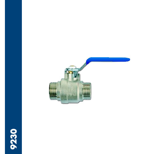 Immagine 9230 - Full bore universal ball valve, threaded ends BSPP M/M - blue lever