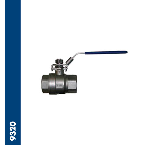 Immagine 9320 - Full bore universal ball valve, Inox AISI 316, threaded ends BSPP F/F - blue lever