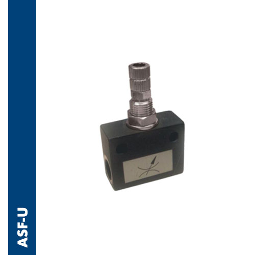 Unidirectional female flow regulator BSPP thread aluminum