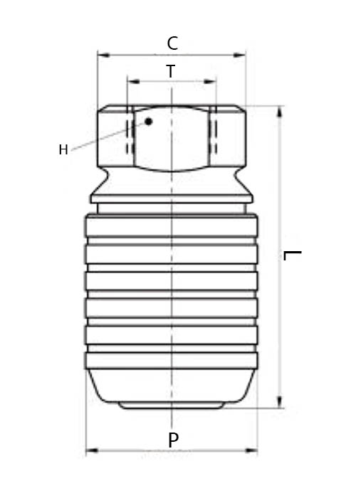 Disegno Tecnico CD-100 Giunto femmina cilindrico BSPP, DN 10,5