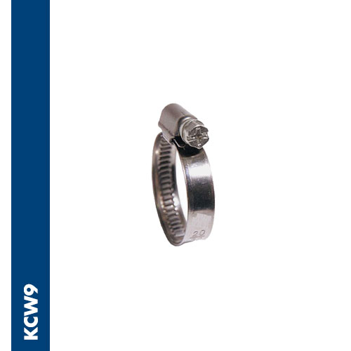 Immagine KCW9 - Worm drive hose clamp to DIN 3017, band width 9 mm, housing and screw in Inox AISI 304