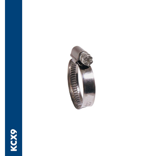 Immagine KCX9 - Worm drive hose clamp to DIN 3017, band width 9 mm, housing and screw in Inox AISI 316