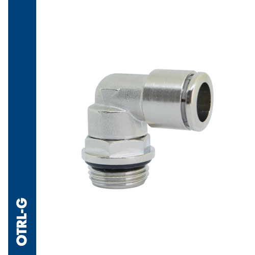 Swivel male elbow BSPP & metric nickel plated