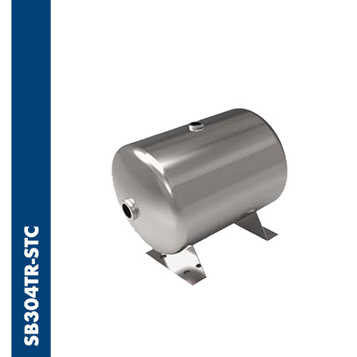 Stainless steel AISI 304 tank with cradle brackets