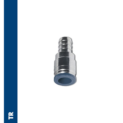 Push-in fittings with barb connector