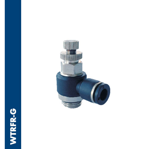 Banjo male elbow flow regulator BSPP thread for cylinders with handle regulation
