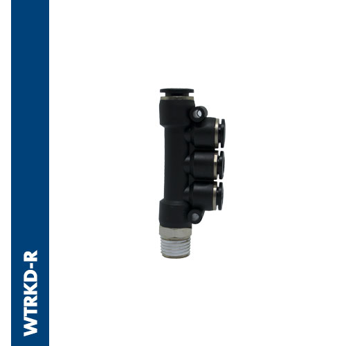 Immagine WTKD - Swivel multi-tee lateral male connector BSPT thread