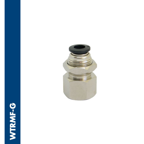 Bulkhead female connector BSPP thread nickel plated