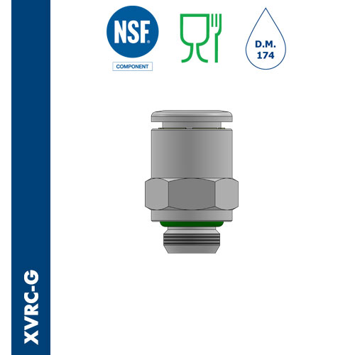 Immagine XVRC-G - Male connector BSPP & metric thread stainless steel AISI 316L