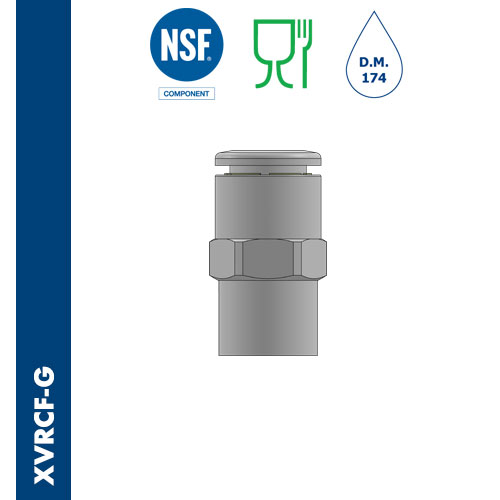 Female connector BSPP thread stainless steel AISI 316L